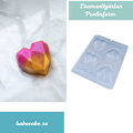 Miniatyrbild 1 av 5: Pralinform Diamant Hjärtan 4st Chokladform - BWB 9836 - Special 3 Part Mold Transparent