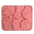 Miniatyrbild 1 av 4: Silikon Julform -  Tomte, Julgran och Snöflinga, Ren Rosa