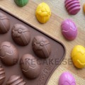 Miniatyrbild 5 av 6: Små Ägg Påskägg Silikonform Chokladform Pralinform Form för Praliner Brun