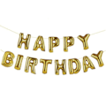 Miniatyrbild 1 av 2: Happy Birthday Ballonger Bokstavsballonger Banner Guld