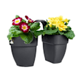 Miniatyrbillede 3 af 4: ELHO - Urtepotte - Vibia Campana Flower Twin 21 - Antracit - Udendørs altan - L 38,4 x B 20,5 x H 26,5 cm Kolgrå