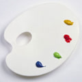 Miniatyrbillede 1 af 3: Oval palette - Pébéo - Plast - Nem at rengøre - Ideel til at blande farver - Vigtigt værktøj Vit