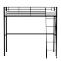 Miniatyrbillede 3 af 6: ELIOT børne mezzaninseng i sort metal 90x190cm med boxspring medfølger Svart