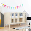Miniatyrbild 1 av 4: Grå evolutiv säng för baby + naturliga lackerade spjälor 60 x 120 cm Grå