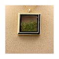 Miniatyrbillede 3 af 3: Collier - ABIJOUX - Modèle carré - Péridot brut - Rustfrit stål - Flydende glas Guld