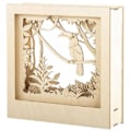 Pikkukuva 4 / 4: Koristeellinen puukehys 3D-kuviolla - 24 x 24 x 6,5 cm - Tukaani Beige