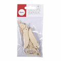 Miniatyrbillede 1 af 3: Fjer trævedhæng - FSC Mix Credit - 7,5+12,5cm - med snor - tab.-LS 6stk - natur kastanj