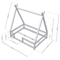 Miniatyrbillede 4 af 4: Lit cabane enfant NAKANA 120 x 200 grøn salvie Grön