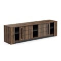 Miniatyrbillede 4 af 6: MONACO TV skab - 2 skydelåger + 3 hylder - Eg og sort træ indretning - L184,5 x D42,3 x H51,8 cm - DEMEYERE Salong ek/svart