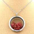 Miniatyrbillede 1 af 3: Collier - ABIJOUX - Rå spinel - Vedhæng 30 mm - Inoxidabel kæde - Unisex Pengar