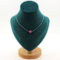 Miniatyrbillede 1 af 4: Sten og mineraler. 1 Fuchsia cracked Agate perle halskæde 8 mm. Stålkæde Halskæde til kvinder, mænd. Størrelse, der kan tilpasses. Fuchsia