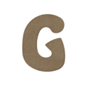 Pikkukuva 1 / 3: Iso kirjain G MDF-puusta koristeluun - 8 cm kastanj