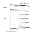 Miniatyrbillede 6 af 6: Garderobe med 2 skydelåger - Spånplade - Eg og hvid indretning - L 170,3 x D 61,2 x H 190,5 cm - ULOS Ek och vit dekor