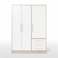 Miniatyrbillede 4 af 6: Garderobe - Eg og hvid spånplade - Moderne - Soveværelse - L 144,6 cm Dekor i vit och naturlig ek