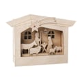 Miniatyrbillede 1 af 3: DIY julekrybbe i træ til at samle dig selv 24 x 24 x 6,3 cm Beige