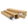 Pikkukuva 2 / 4: Pitkänomainen pakkauspahvi 50 x 10 x 10 cm - Yksi aallotettu kastanj