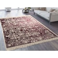 Miniatyrbillede 3 af 4: Tæppe - MANI TEXTILE - MEDAILLON - Rød - 180X270 cm - Skridsikkert og maskinvaskbart