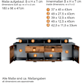 Pikkukuva 5 / 6: MOOD TV-kaappi 2 ovea ja 2 laatikkoa - Vanhentunutta puuta ja mattaharmaa melamiinia - L 180 x 47 x 66 cm Åldrat trä och mattgrå