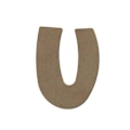 Pikkukuva 1 / 3: Iso kirjain U MDF-puuta koristeluun - 8 cm kastanj