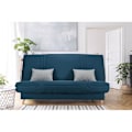 Miniatyrbillede 2 af 6: COMFORT BULTEX Clic clac 3 steder - Blåt stof - Fremstillet i Frankrig - L 192 x D 95 x H 101 - MONA Mörk ankblå