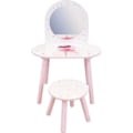 Miniatyrbild 1 av 4: Sminkbord med pall - Ballerinadansös - FUN HOUSE - H.48 X L.60 X D.40 / H.27 X L.28 X D.28 cm vitt och rosa