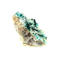 Miniatyrbillede 2 af 6: Sten og mineraler. Dioptase + Calcit. 1398,5 øre. Kaokoveld Plateau, Namibia. Turkos
