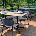 Miniatyrbillede 4 af 4: Havemøbel - Aluminium - 70x70 cm - Sammenklappelig - 2 stole - Egfinish kastanj