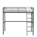 Miniatyrbillede 3 af 6: ELIOT metal loftseng - Sort - Base inkluderet - 140 x 200 cm Svart