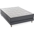 Pikkukuva 2 / 4: Patja + jousisarja 140x190 cm - Muistivaahto - 28cm - 5 vyöhykettä - Kiinteä - DEKO DREAM Hôtel Premium Lux Vit och mörkgrå