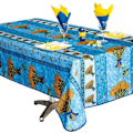 Miniatyrbillede 1 af 2: Nappe Provençale Rectangle Anti-Tænger, Blomster af Hvede Blå - blå - 150x300cm Blå