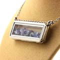 Miniatyrbillede 1 af 3: Collier - ABIJOUX - Benitoit rå - Rustfrit stål - 18x50 mm - Unisex Blå