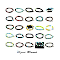 Miniatyrbillede 4 af 6: Sten og mineraler. Green Tiger Eye Beads Armbånd + Lyseblå Tiger Eye + Lava 8 Fremstillet i Frankrig. Grön, Ljusblå