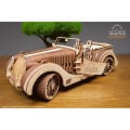 Pikkukuva 1 / 6: UGEARS VM-01 Roadster – rakennettava 3D-puinen malli – Aikuisille ja lapsille – Pienoiskäyttöinen auto – Valmistettu vanerista, Beige