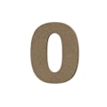 Miniatyrbild 1 av 4: Nummer 0 i MDF-trä för att dekorera - 8 cm kastanj
