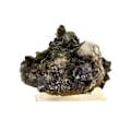 Miniatyrbillede 2 af 6: Sten og mineraler. Cubanite + Prase Quartz. 1292,0 øre. Trepca, Kosovo.