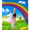Miniatyrbillede 3 af 3: Unicorn oppusteligt bilkostume - NO NAME - Dyr - Polyester - Str. M/L Flerfärgad