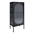 Miniatyrbillede 1 af 6: Buffet 1 dør 50x35x110 cm i glas og sort metal Svart