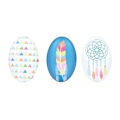Miniatyrbillede 2 af 2: Cabochon - Artemio - Totem - 2 x 3 cm - 6 stk - Blandet Blå