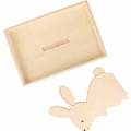 Pikkukuva 2 / 2: Puinen tarjotin kanilla - 25 x 17 x 4,5 cm Beige