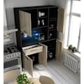 Pikkukuva 5 / 6: ECO Keittiön senkki LED L 120 cm - Tammi ja mattamusta sisustus Ek och svart dekor