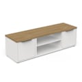 Pikkukuva 1 / 6: ACCESS TV-kaappi - 2 Ovea + 1 Niche - Hamiltonin tammi ja valkoinen sisustus - P 134,8 x S 39,6 x K 39,1 cm - DEMEYERE Matt vit och ljust trä