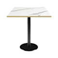 Miniatyrbillede 1 af 4: Bord 70 x 70 cm - Rom model hvid marmor med messingkanter Vit