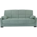 Miniatyrbillede 1 af 4: 3-personers sovesofa MEGAN 14 - Mandelgrøn Soro stof - Med armlæn - Seng 130x190 cm - L223 x D96 x H103 cm Mandelgrön