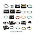Miniatyrbillede 5 af 6: Sten og mineraler. Congo Malachite Beads Armbånd + Crazy Lace Agate + Mat Sort Onyx Fremstillet i Frankrig. Grön, Svart, Flerfärgad