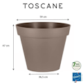 Pikkukuva 2 / 2: EDA Toscanan pyöreä kukkaruukku - Ø 60 x K 47 cm - 76 L - Taupe Mol