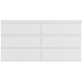 Miniatyrbillede 3 af 6: CHELSEA 6 Skuffe Kommode - Mat hvid farve - L 154 x D 42,2 x H 79,9 cm Matt vit