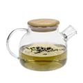Miniatyrbillede 1 af 4: Glas- og bambustea-kande - 1 L Transparent