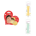 Miniatyrbillede 1 af 3: Hjertepræget kiksesæt + 2 pastelgule og søgrønne chokoladepenne Grå