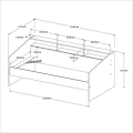 Pikkukuva 4 / 6: Leposohva 2 laatikolla 90 x 200/190 cm - MDF - Matta tammi ja valkoinen sisustus - JOY - 2339ENSE Ek och vit
