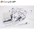 Miniatyrbillede 2 af 2: Stylus tuscher fine liners - Graph'It - Pakke med 6 - Sort - Varierede størrelser - Pigmenteret vandbaseret blæk Svart